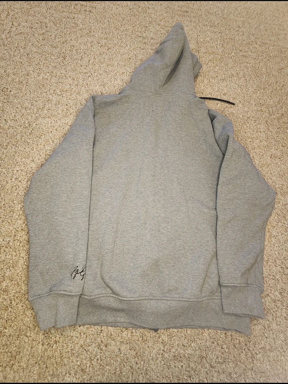Michael Jordan Men’s Light Gray Full-Zip Hoodie Sweatshirt